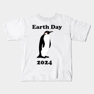 Earth Day Penguin 2024 Kids T-Shirt